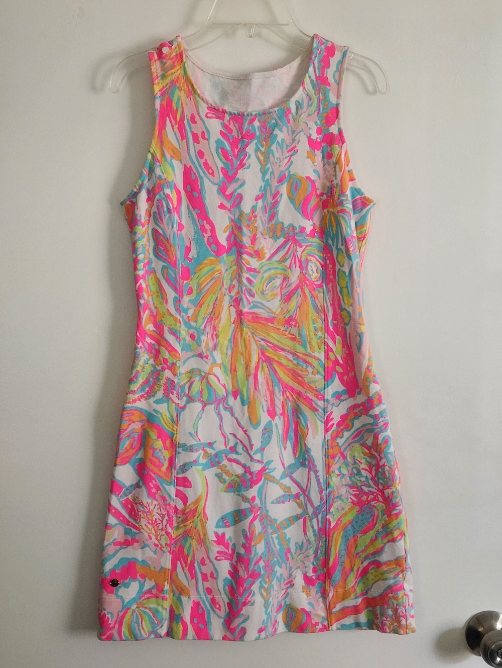 Lilly Pulitzer Whiting Shift Dress Scuba to Cuba Cutout Sleeveless Dress Small